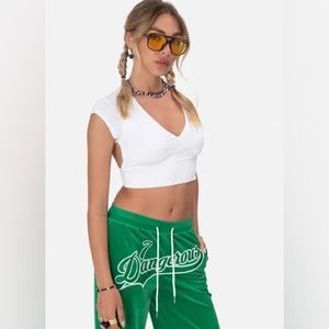 open-back cropped shirt